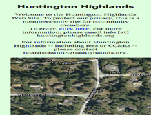 Tablet Screenshot of huntingtonhighlands.org